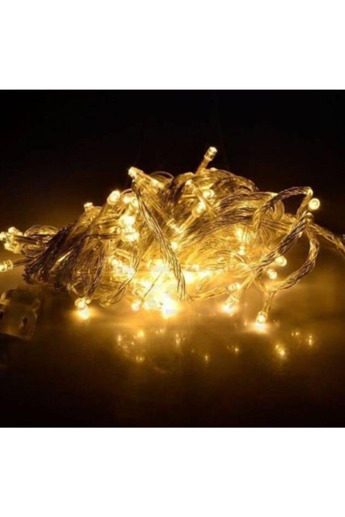 IŞIKLI SHOP Şeffaf Ve Kalın Kablolu Ip Led 3 Metre 20 Led Pilli Günışığı(SARI İŞIK)