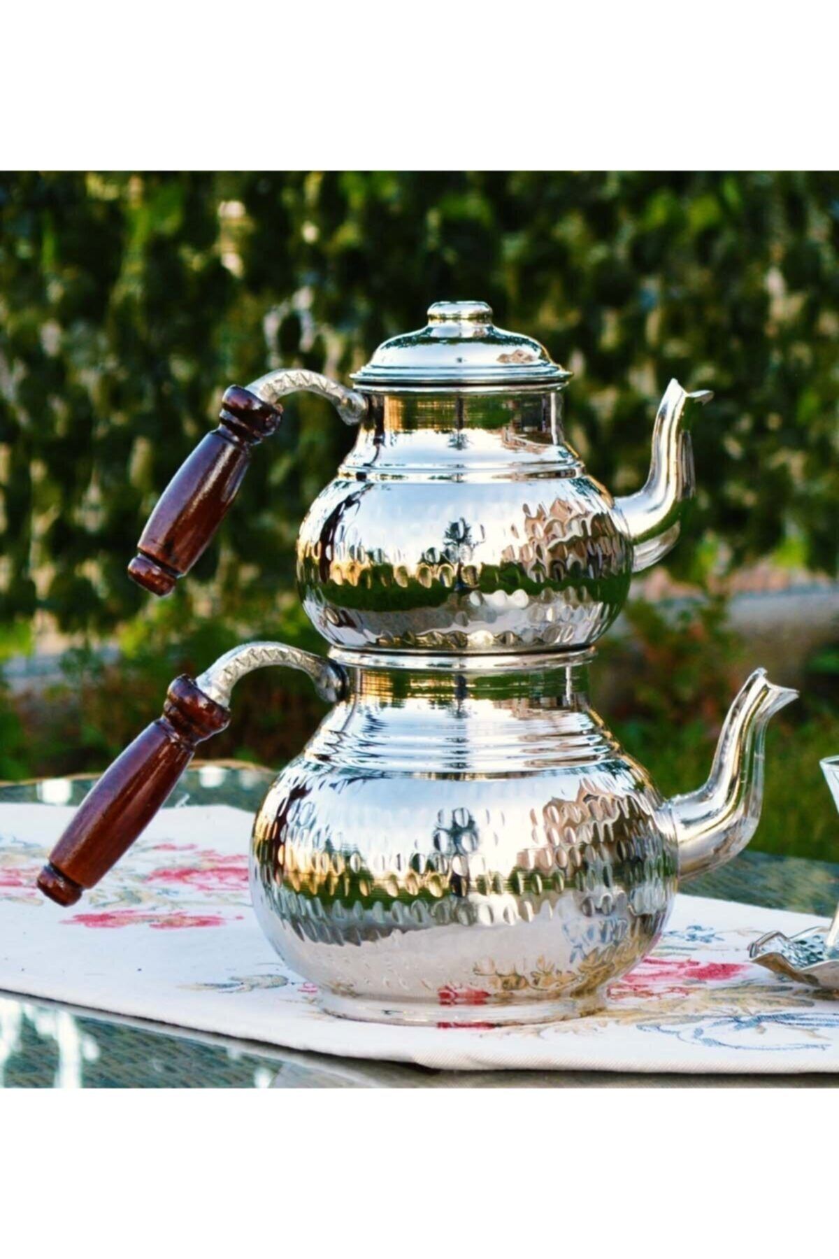 Imalat Bakır Büyük Boy Dövmeli Çaydanlık