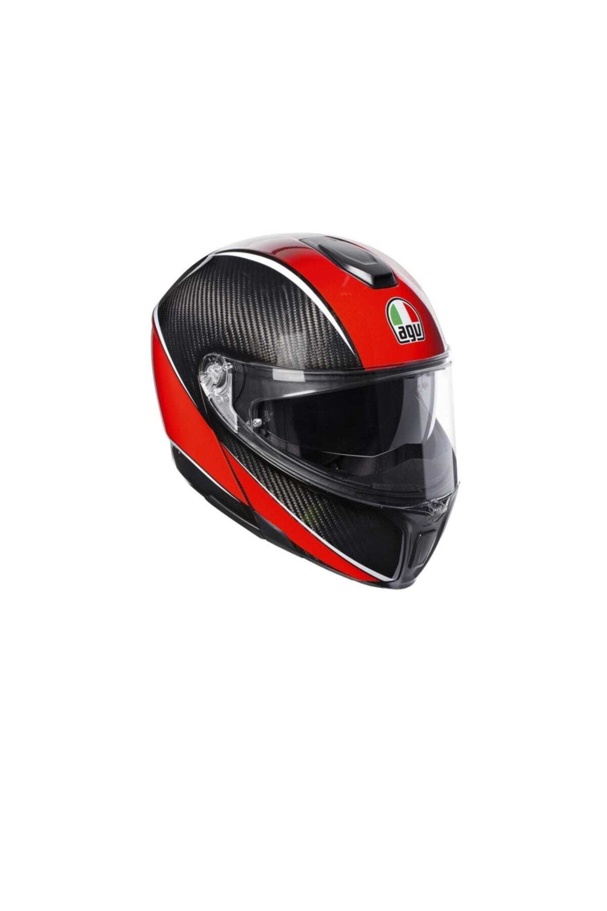 AGV Sportmodular Multi Plk Aero Carbon Red Çene Açilir Kask - Pinlock Dahil