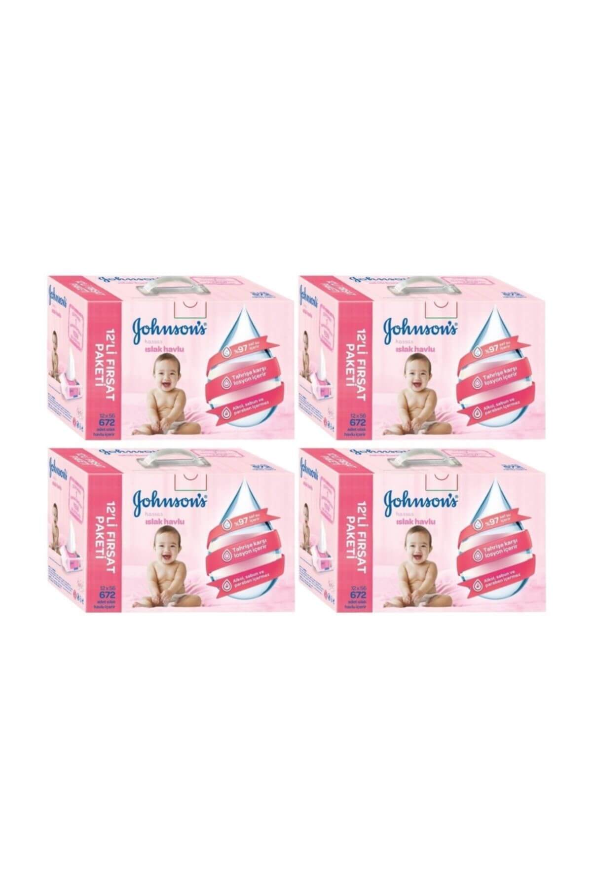 Johnson´s Baby Johnsons Islak Havlu Hassas Ciltler İçin 56 Yaprak 48'li Set