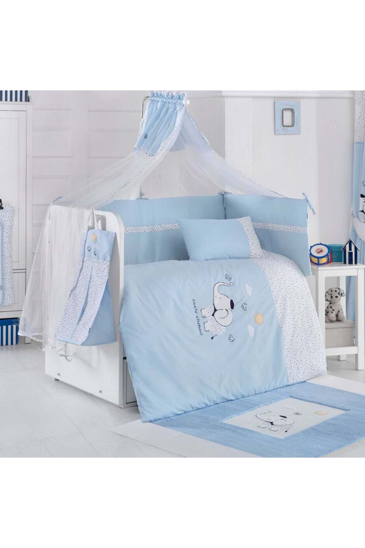 Dinoboo Little Elephant 8 Parça Bebek Uyku Seti 60X120 /