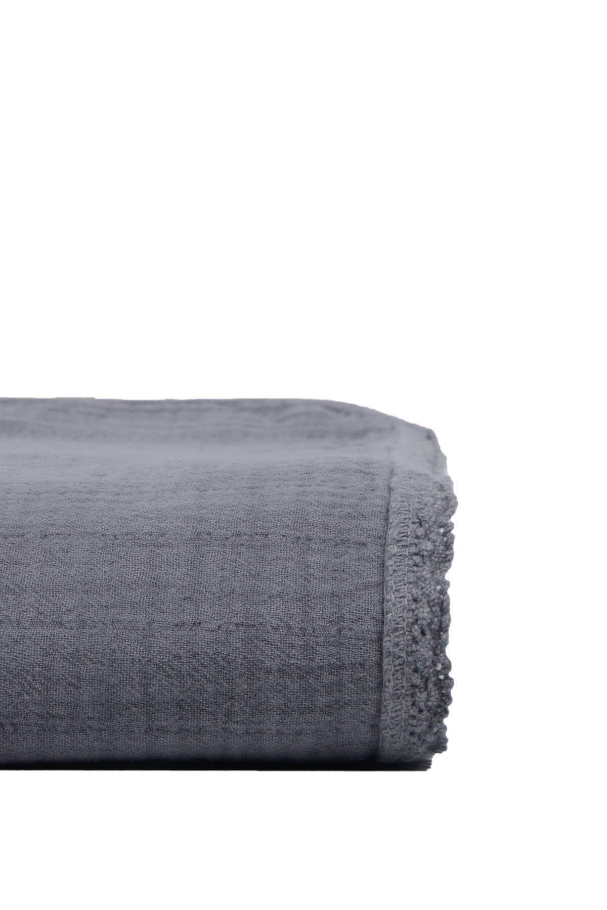 Cigit Füme Unisex Bebek Dantelli Tek Kat Müslin Bebek Battaniye /