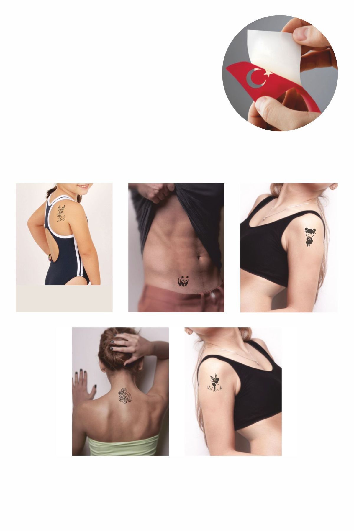 ONE SPRAY TATTOO Anne Panda Tattoo Geçici Dövme Seti Dark Sprey Ve 5 Desen
