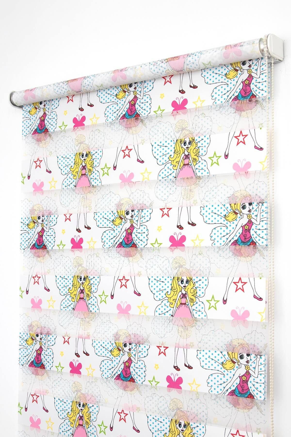 Tengo Zebra Perde 80X200 Peri Kızı Pembe Çocuk Odası Stor