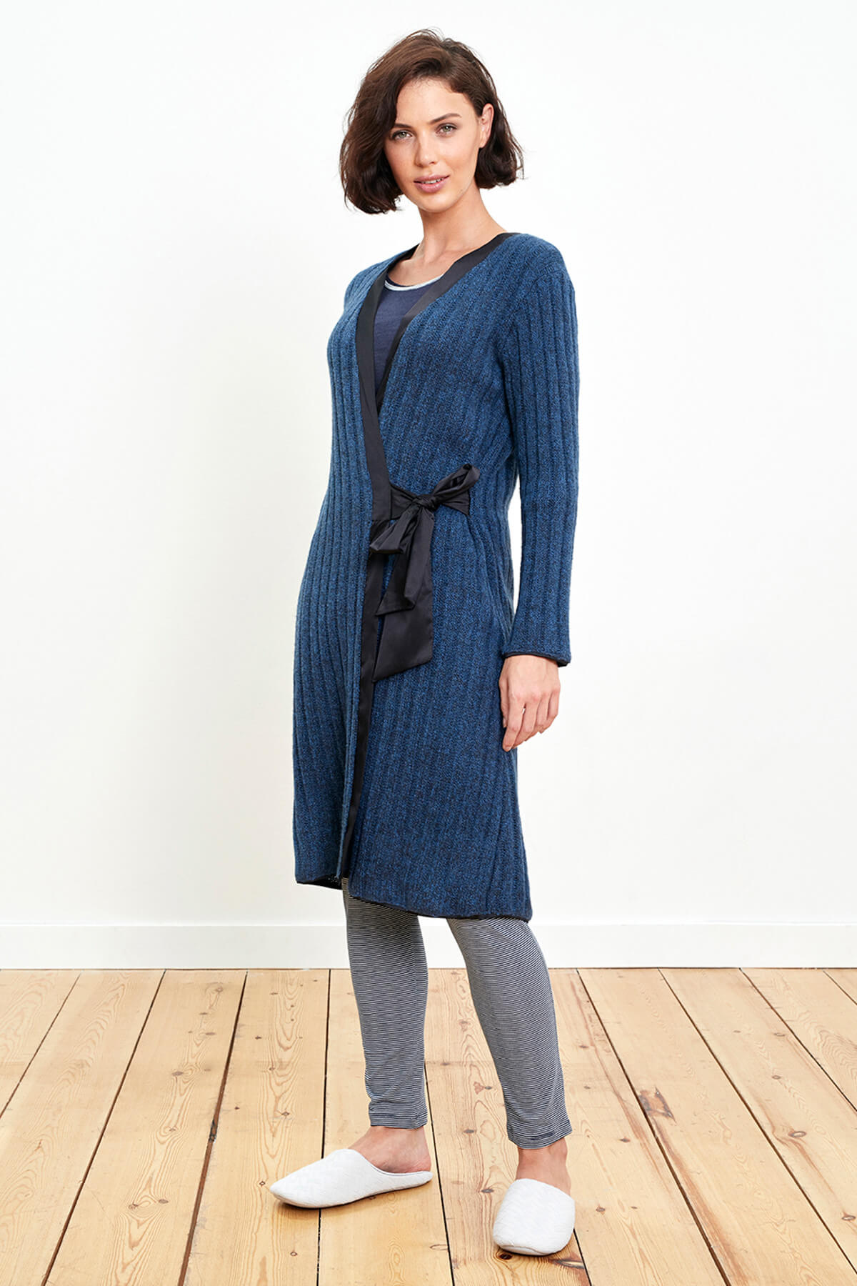 Reflections Kadın Lacıvert Triko Sabahlık