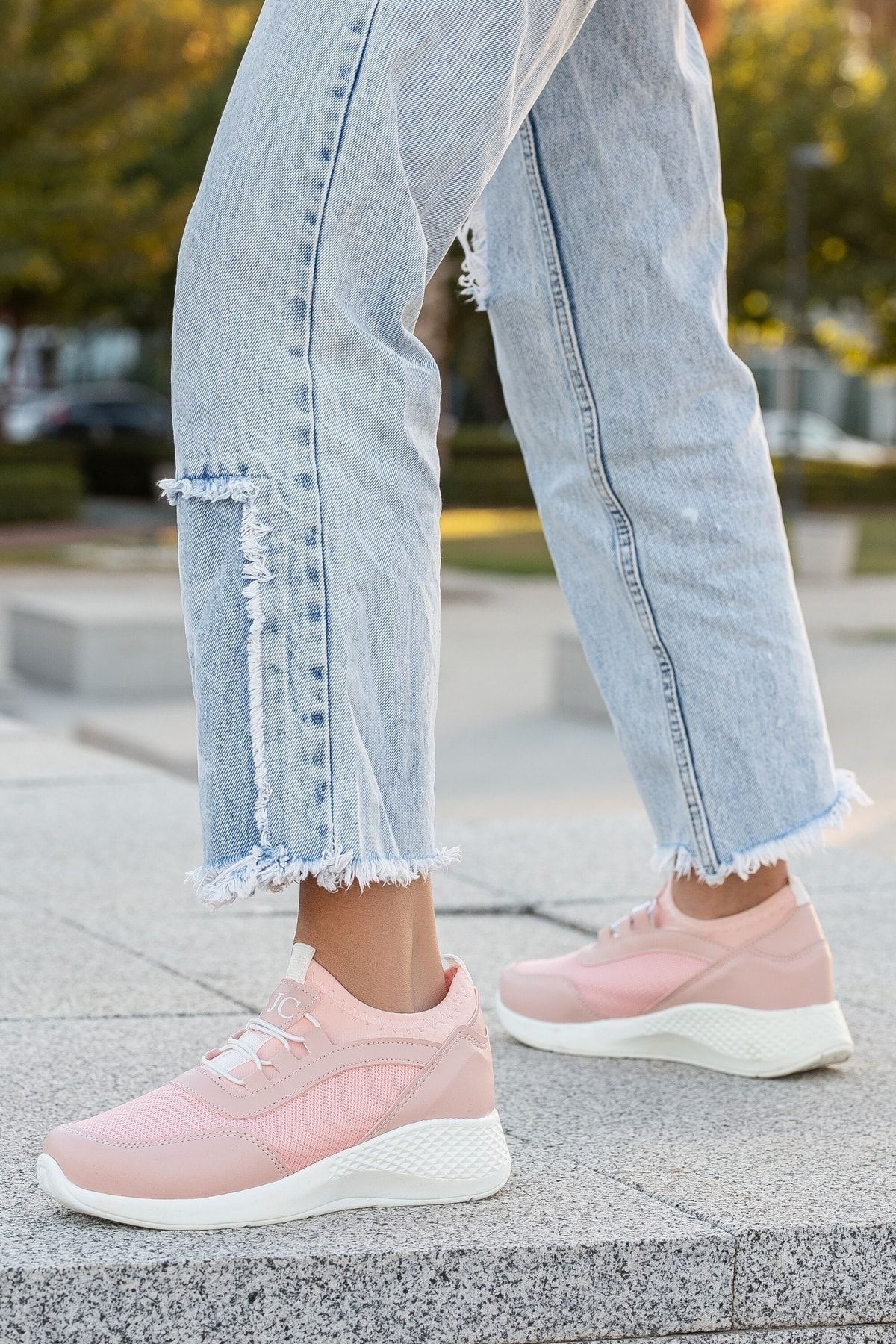 BOUIS Women s Powder White Daily Comfortable Soft Sole Sneaker