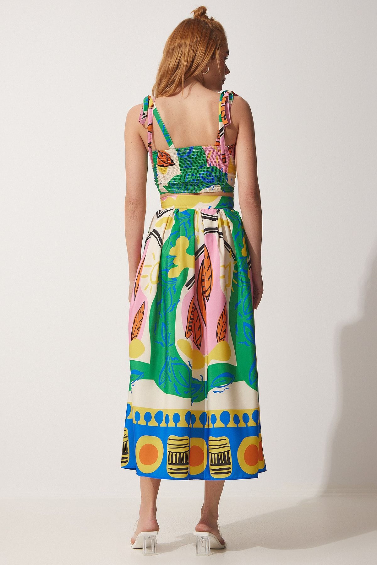 Dolce & Gabbana Pleated Floral-print Cotton-poplin Midi Skirt In Blue |  ModeSens