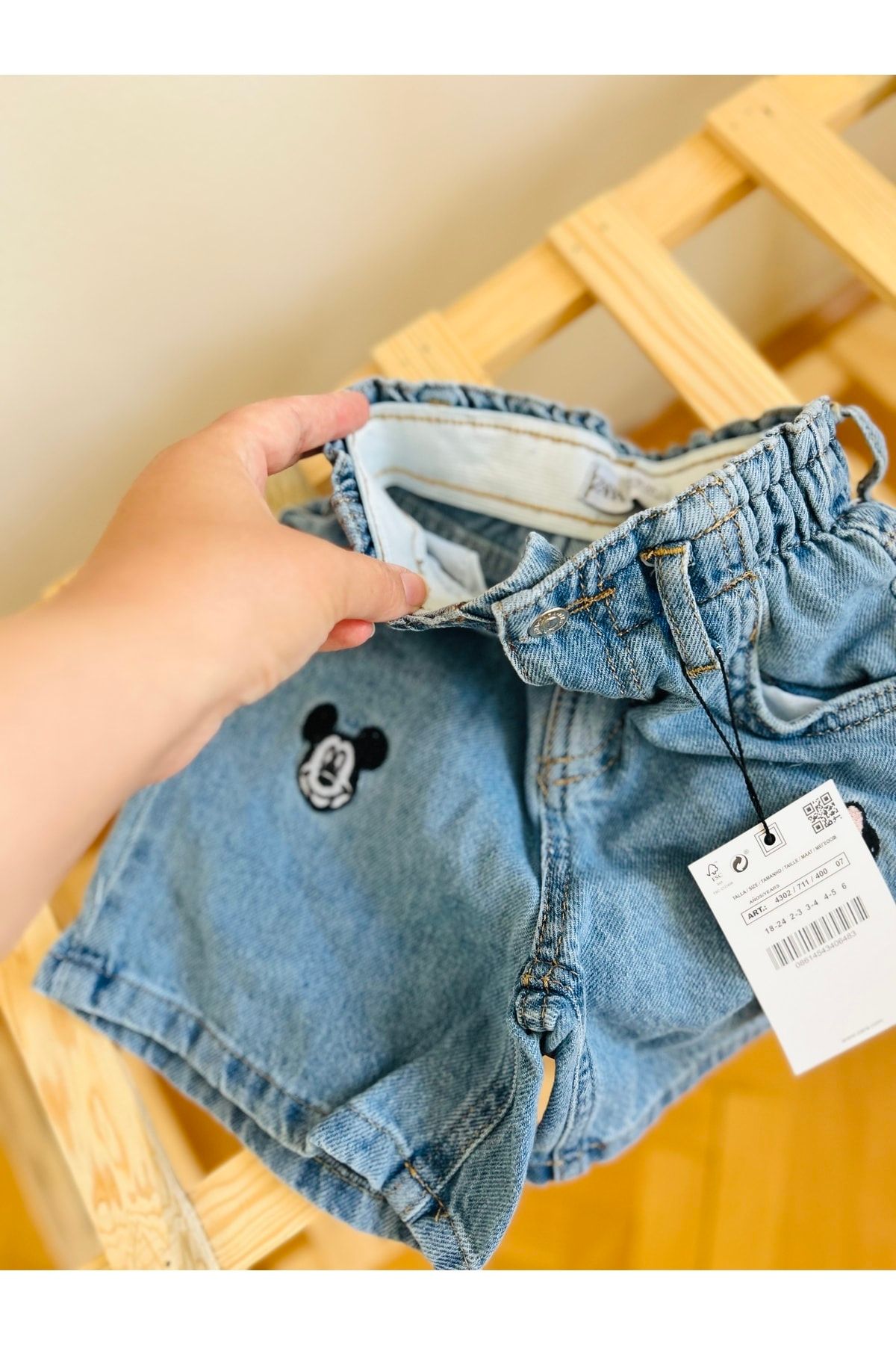 TED Mickey Girl s Jean Shorts with Internal Elastic Waist Trendyol