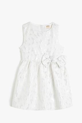 Koton Kids Beyaz Desenli Kız Çocuk Elbise