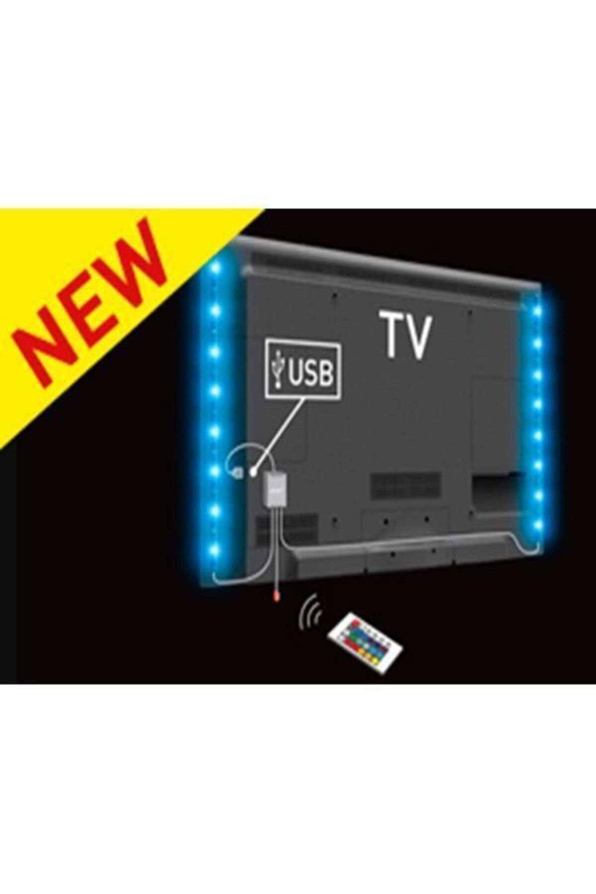 electroon tv arkasi usb led isik 2x50 cm rgb kumandali fiyati yorumlari trendyol