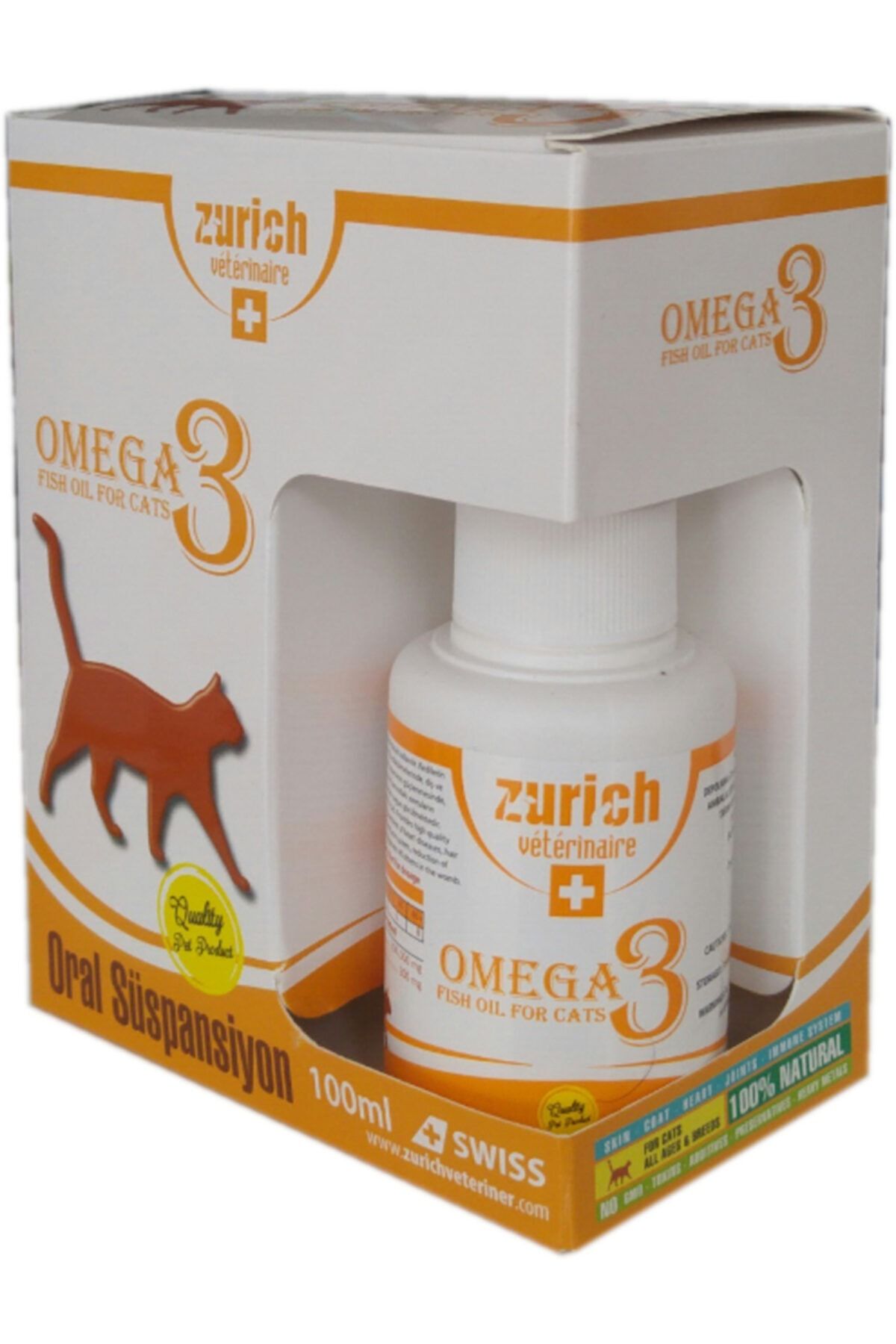 DIGERUI Zurich Cat Omega-3 Balık Yağı Tüy Döküm Önleyici Tüy Sağlığı 100ml