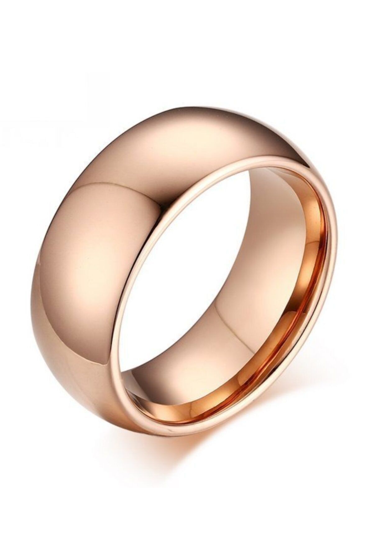 BASAR GÜMÜŞ Çelik Alyans Rose Unisex Yüzük - 6mm