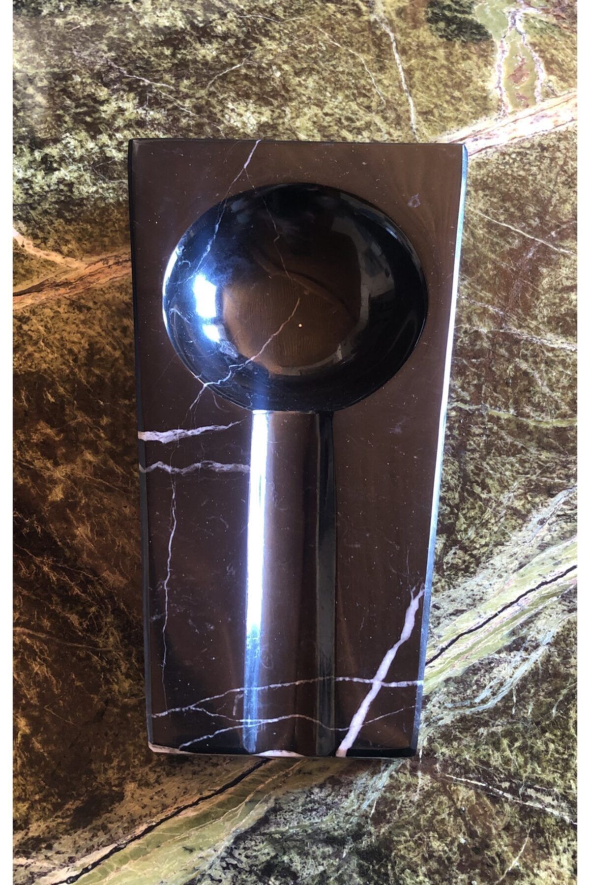 Zhen Marble Design Unisex Siyah Mermer Küllük