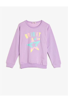Koton Kids Kadın Pamuklu Uzun Kollu Bisiklet Yaka Sweatshirt