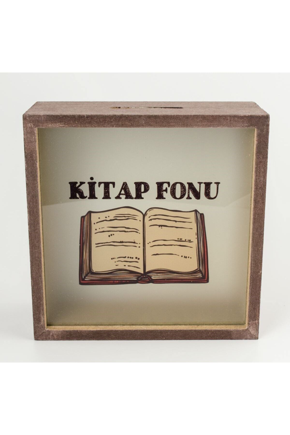 PALTO TASARIM Kitap Fonu Ahşap Ve Cam Tasarımlı Kumbara