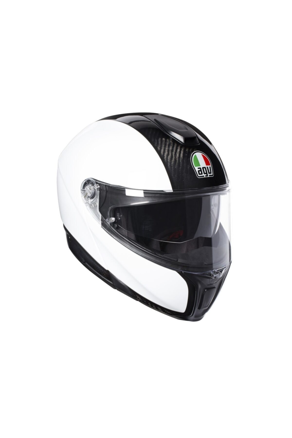 AGV Sportmodular Solid Plk Carbon White Çene Açilir Kask