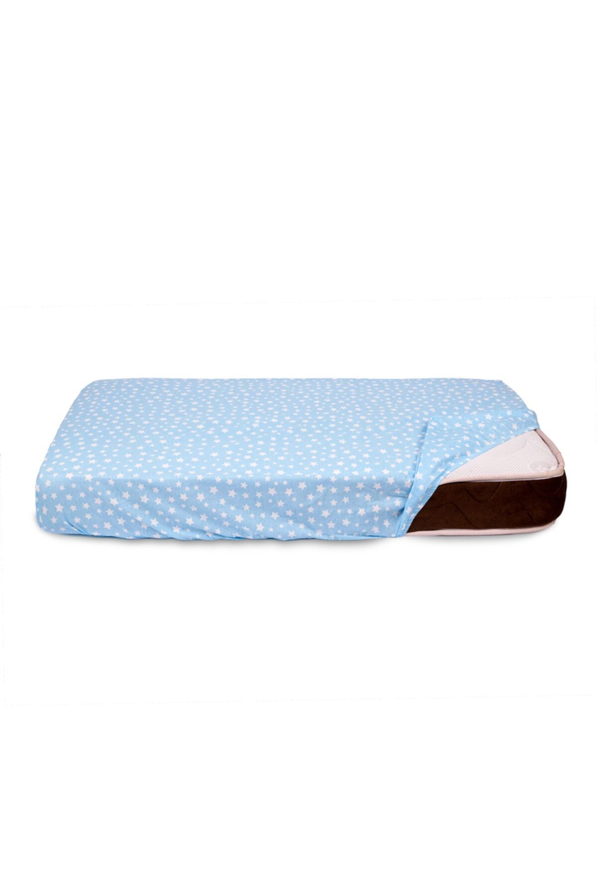 Sluupy Mavi Lastikli Fitted Bebek Yatak Çarşafı 90x150