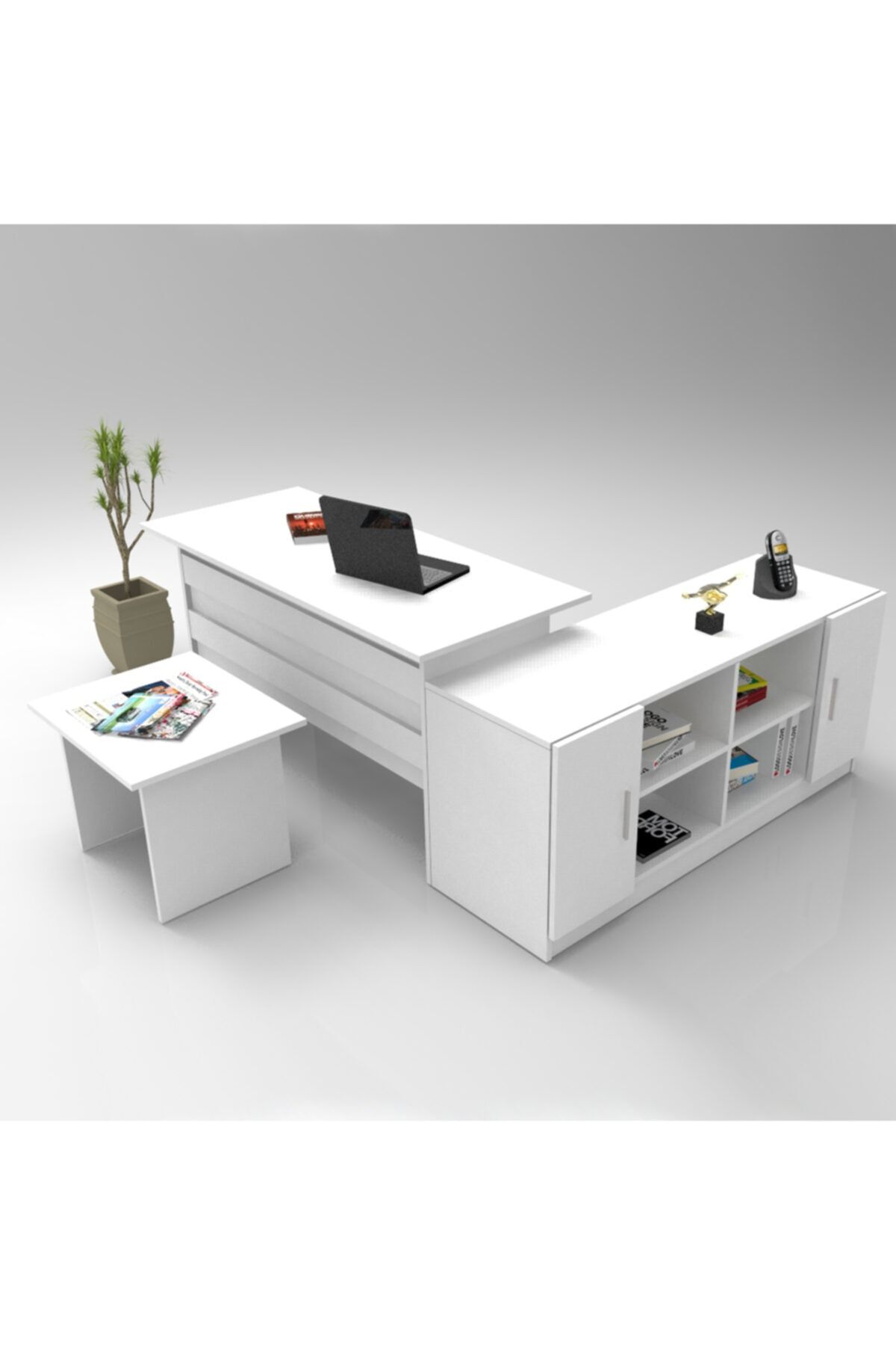 Robin Home Verona Abf Ofis Büro Çalışma Masası Takımı Beyaz