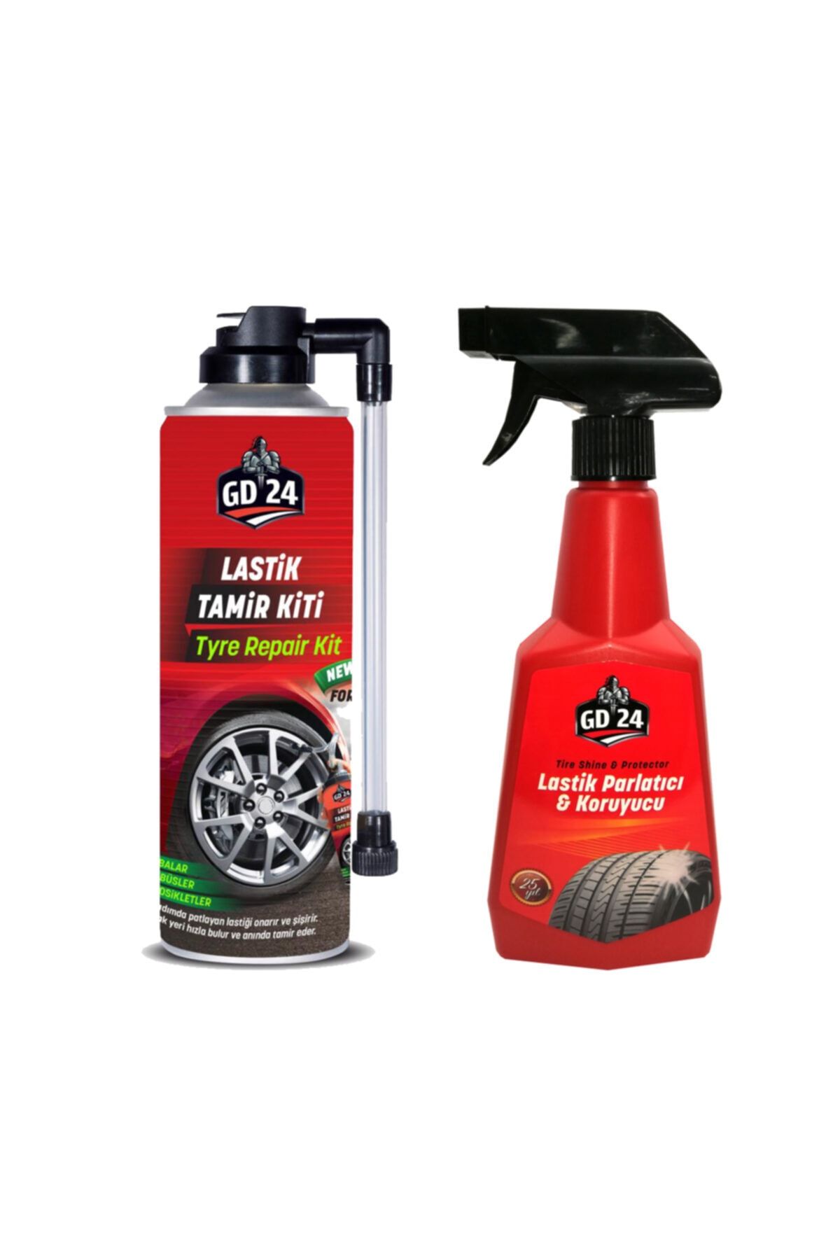GD 24 Gd24 Lastik Tamir Kiti (450 Ml) + Gd24 Lastik Parlatıcı (500 Ml)