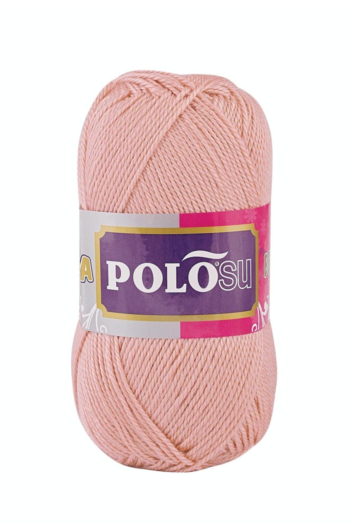 Polosu Lüks Patiklik - El Örgü Patik Ipi - Renk: 373 - Pudra Pembe