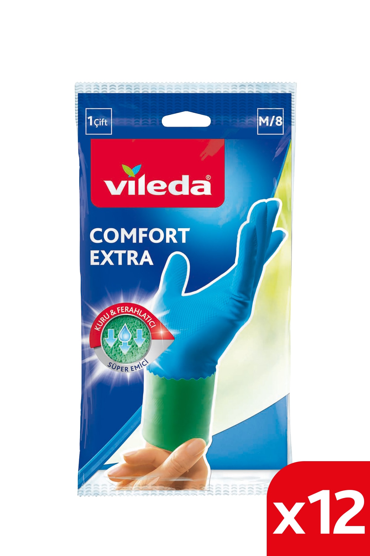 Vileda Comfort&care Temizlik Eldiveni No 8 Orta Boy 12'li Paket