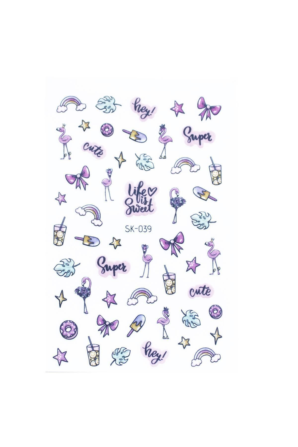 New Obsessions Lila Çocuk Tırnak Dövmesi - Tırnak Tattoo - Nail Art - Tırnak Sticker