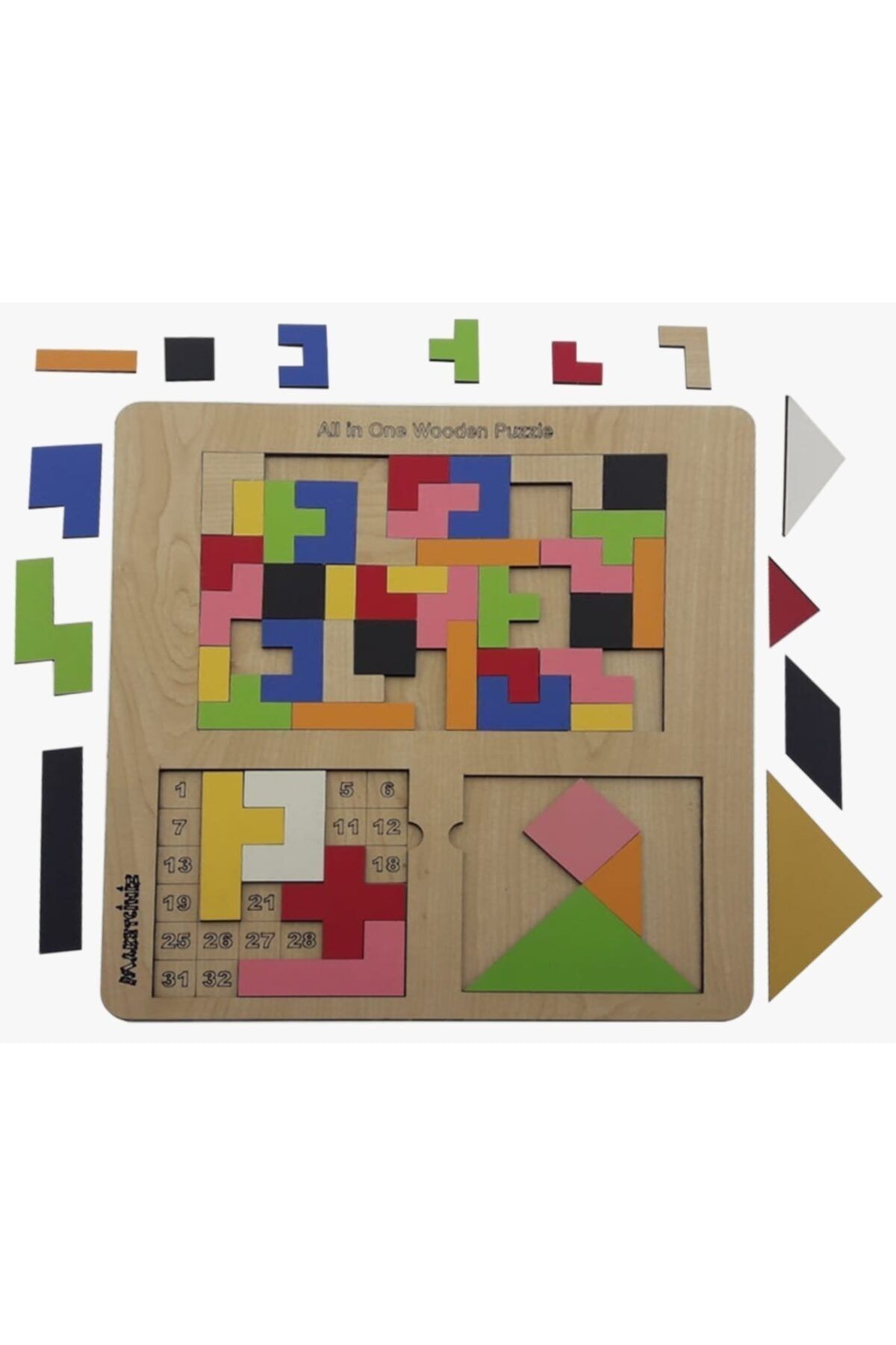 MAKETÇİNİZ Ahşap Tetris-yapay Zeka-tangram