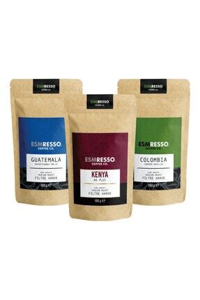 3’lü Kahve Deneme Paketi - Kenya Guatemala  Colombia Öğütülmüş Kahve 3 X 100 gr Image 0