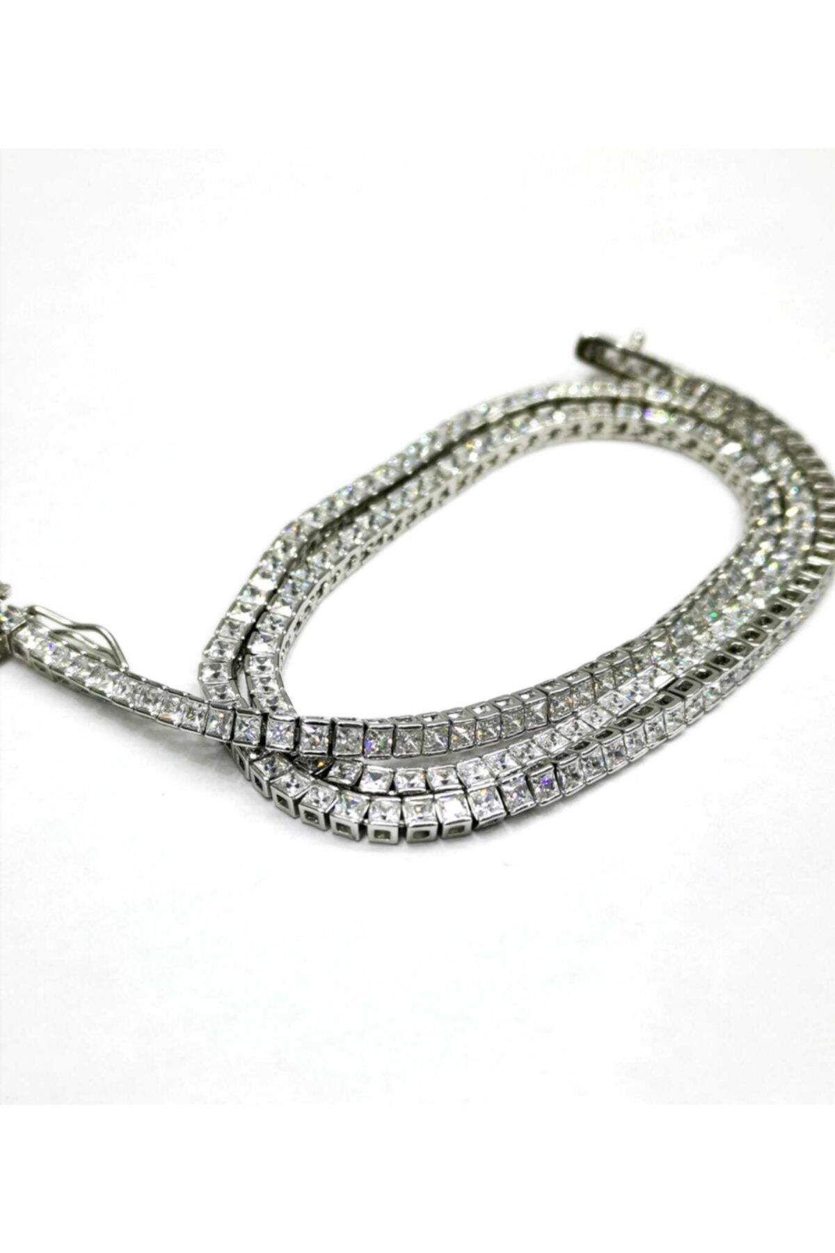 Omar Silver Kadın Su Yolu Beyaz Taş 2,75mm Gümüş Ithal Kolye