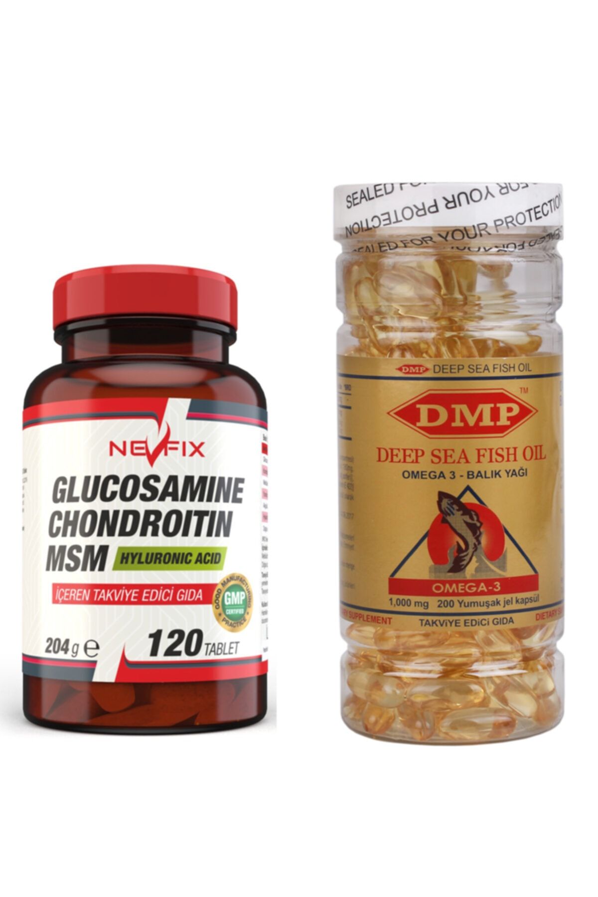 Nevfix Glucosamine Chondroitin Msm 120 Tablet Omega 3 Balık Yağı 200 Capsül