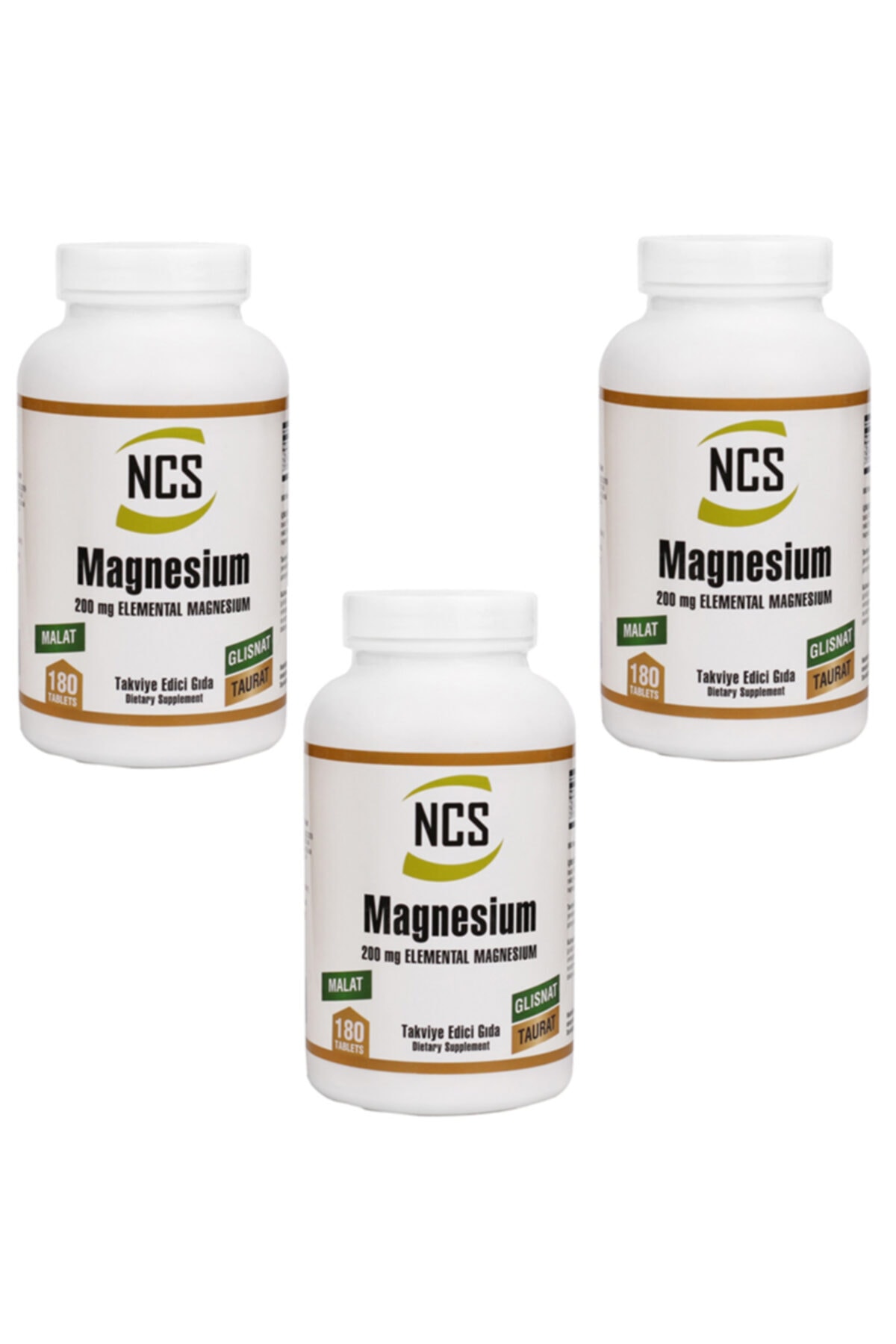 NCS Magnesium Malat Glisinat Taurat 180 Tablet 3 Kutu Magnezyum 540 Tablet