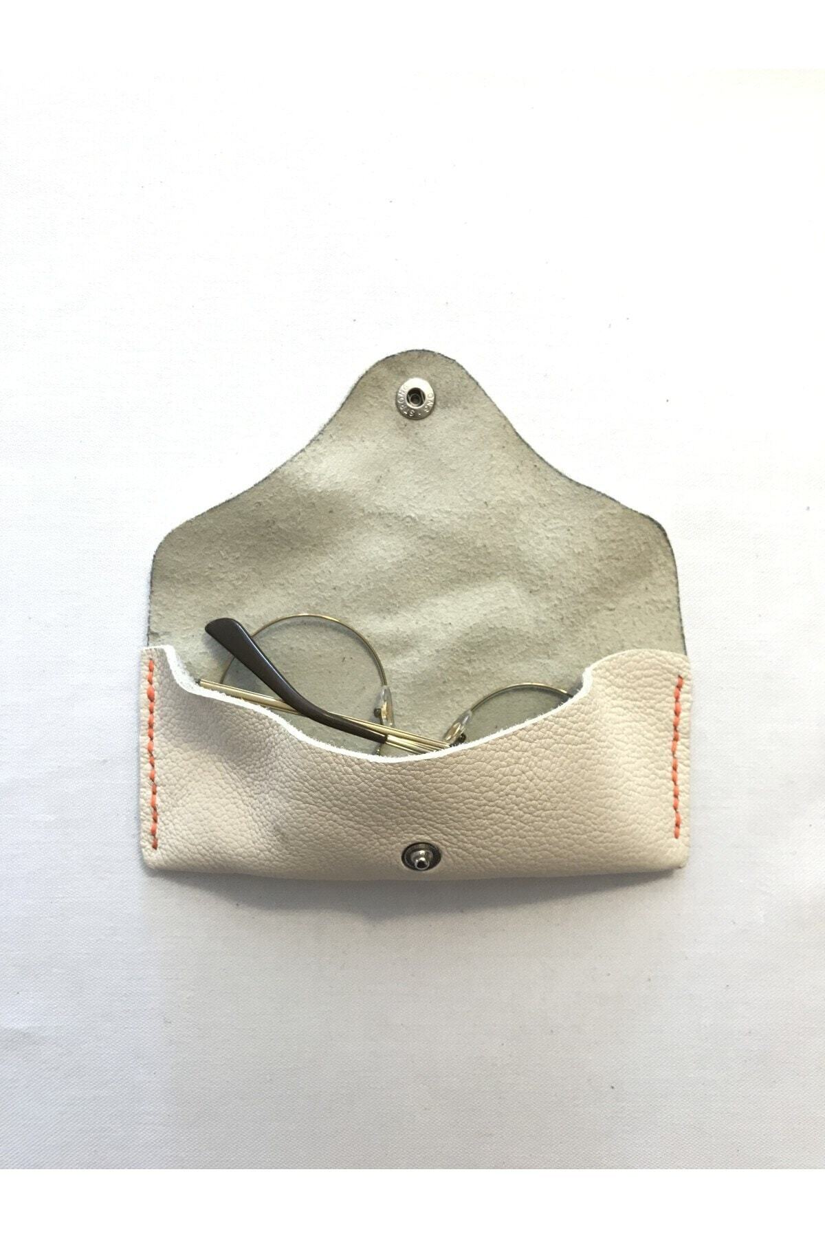 Leather Harmonica Unisex Hakiki Deri Gözlük Kabı