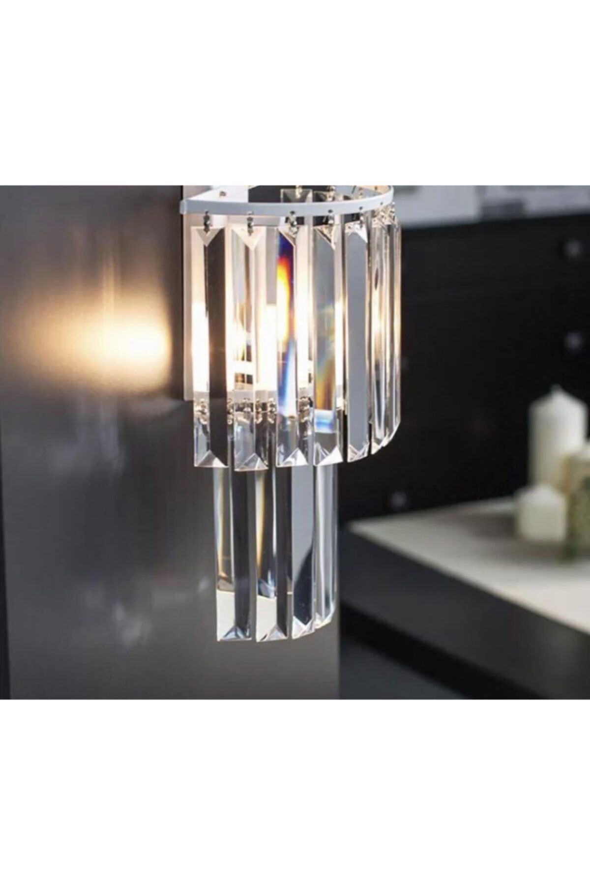 burenze Modern Luxury Kristal Taşlı Aplik Krom Concept Ürün