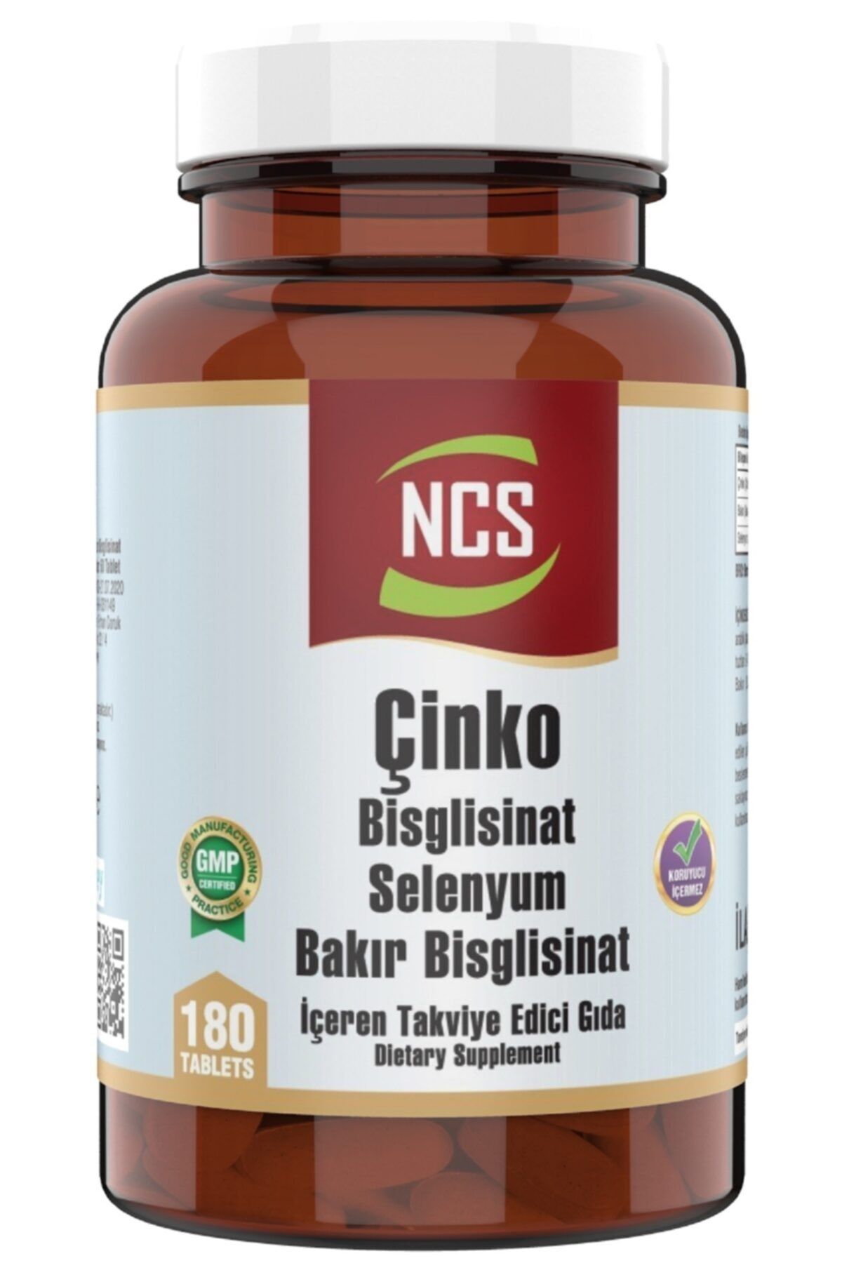NCS Çinko Bisglisinat & Bakır Selenium 180 Tablet Zinc