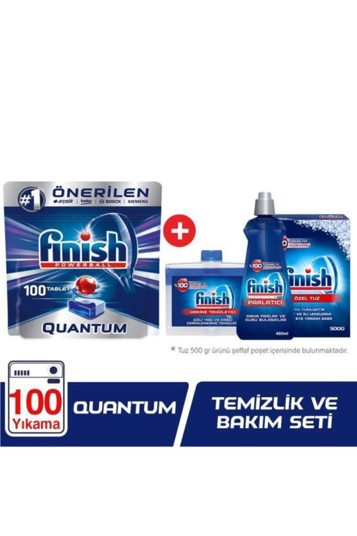 Finish Quantum 100 Tablet Bulaşık Makinesi Deterjanı + Temizlik Bakım Seti