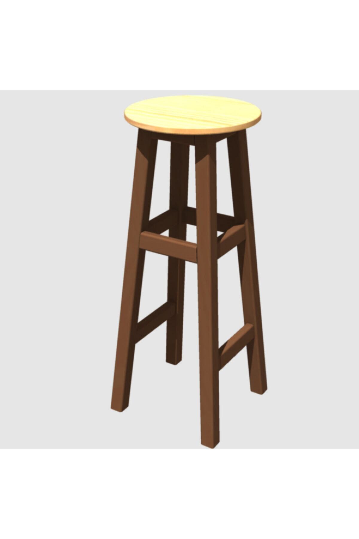 Arbre Ceviz Renk Iskelet Döner Tabure 80cm