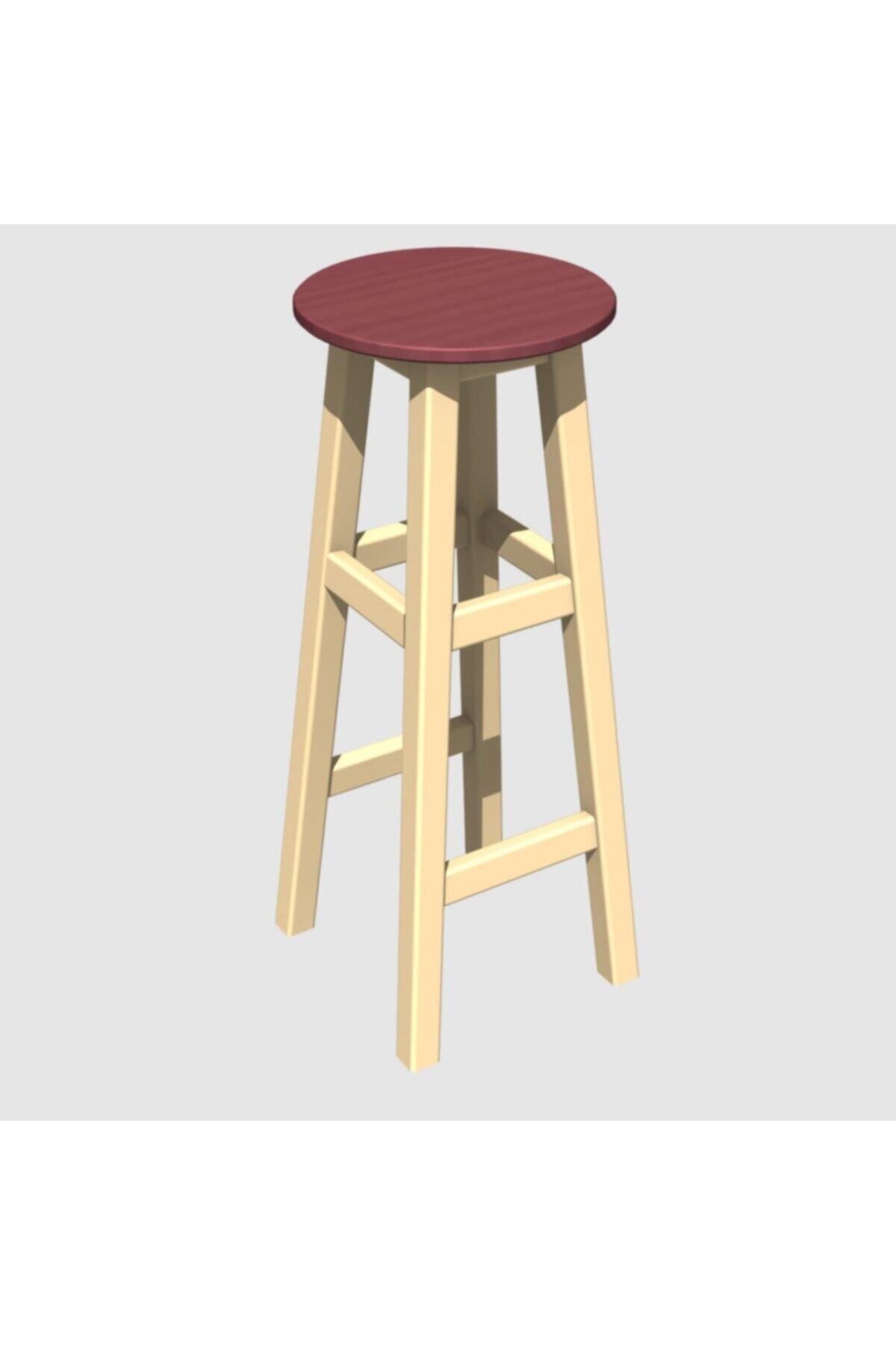 Arbre Bar Taburesi 85cm Fildişi Renk Iskelet ( Tabla Renk Seçenekli )
