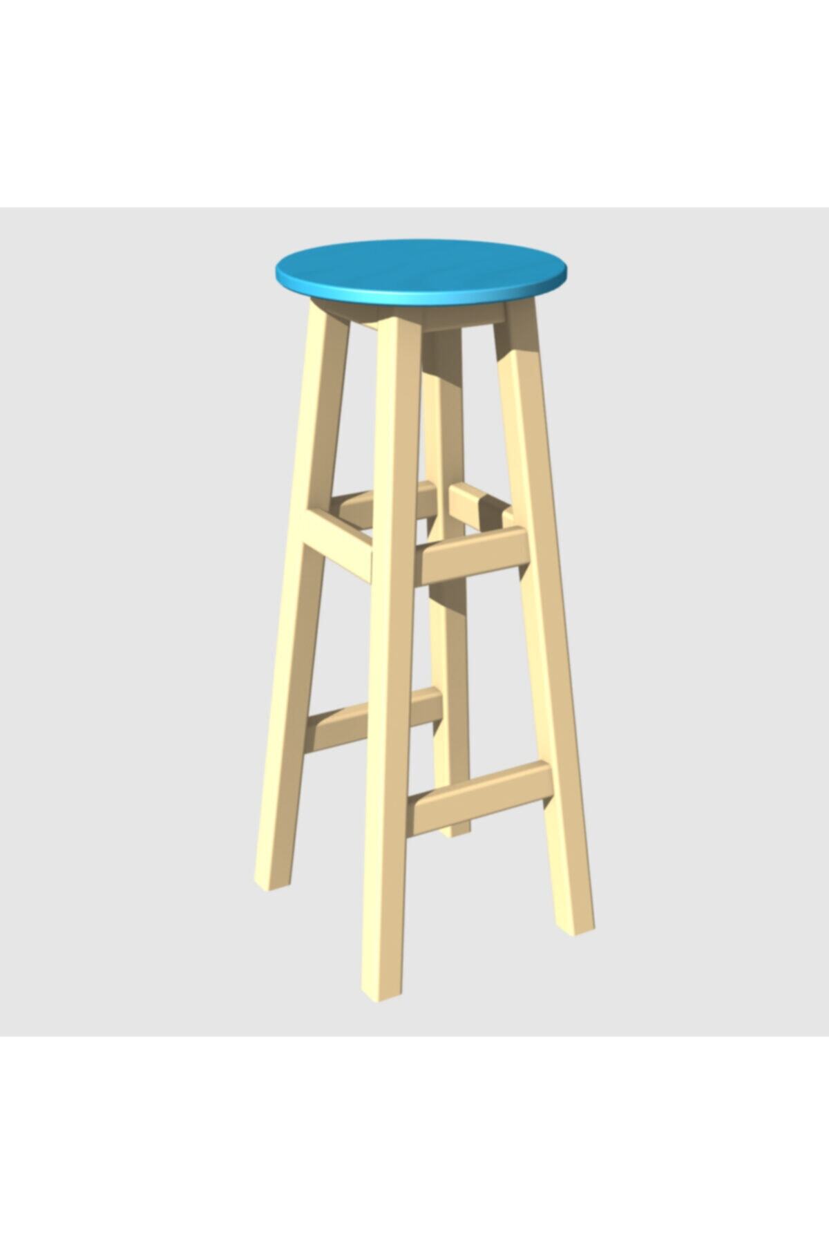 Arbre Mavi Fildişi Renk İskelet Tabure 80 cm