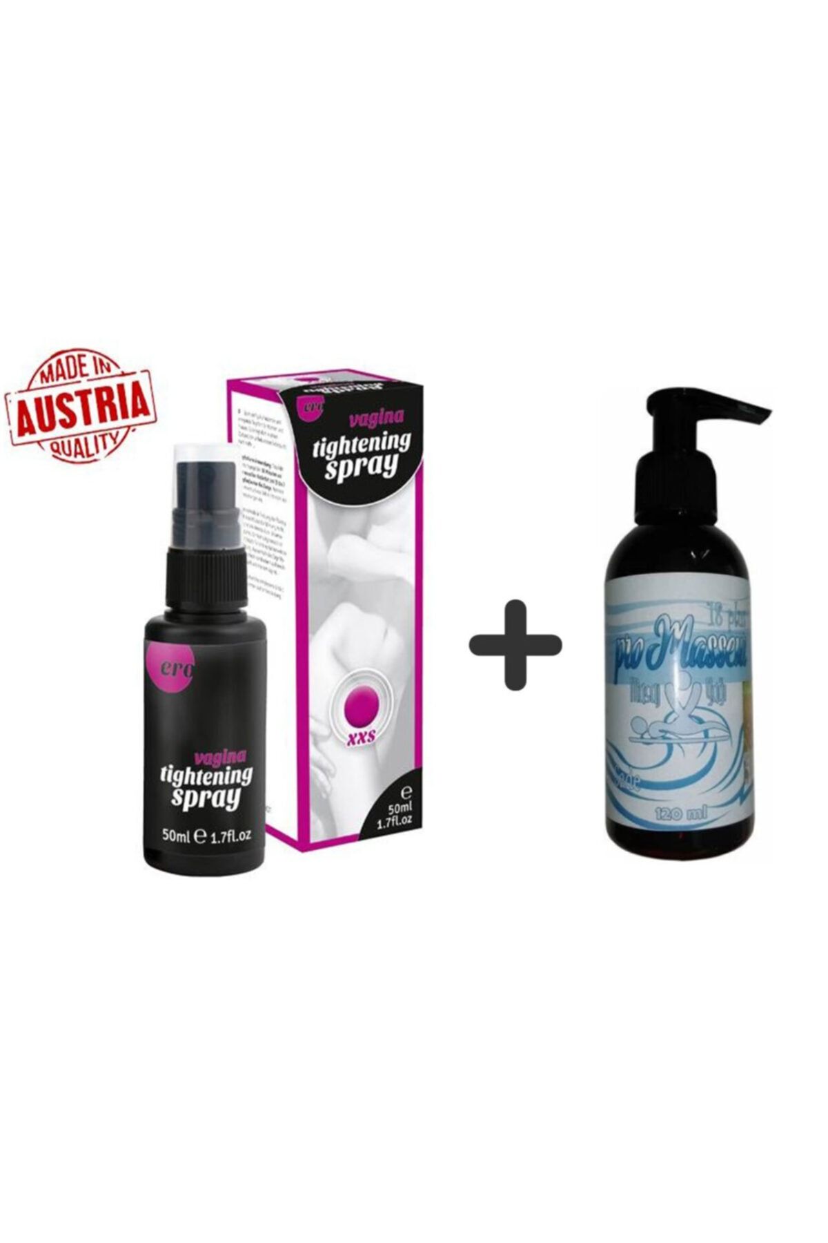 Censan Erobyhot Xxs Tightening Spray + Pro Masseur Plus Kokusuz Tatsız Sade Masaj Yağı