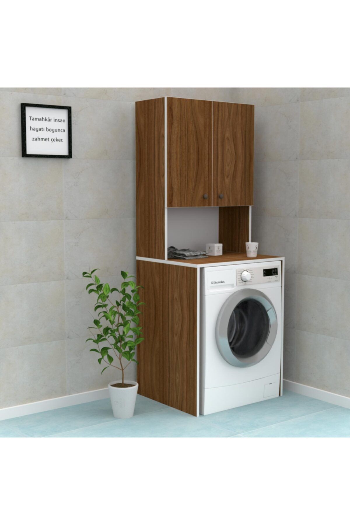 Kenzlife çamaşır makinesi dolabı raisa cvz 180*066*60 banyo ofis