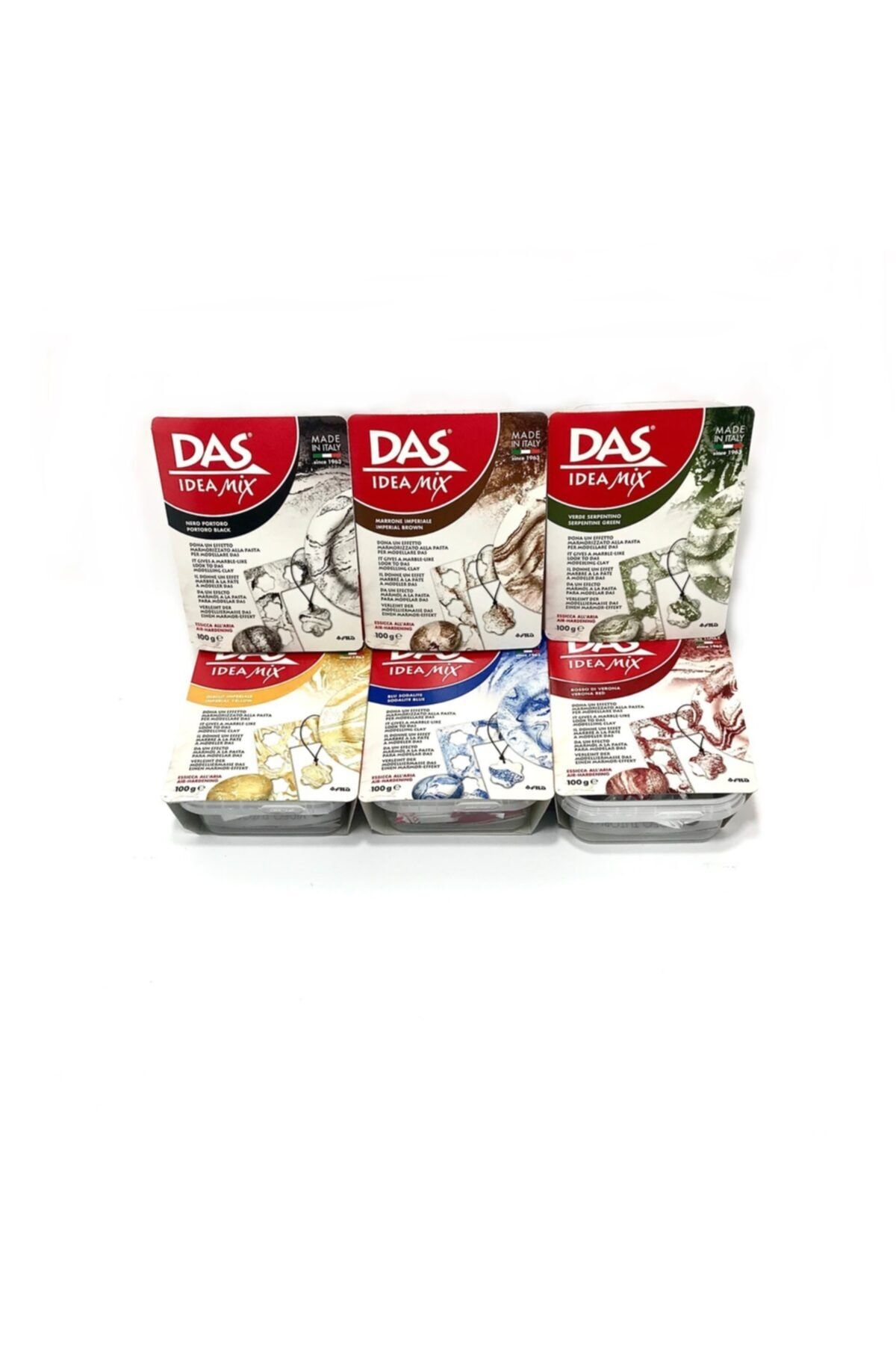 Das Art Idea Mix Mermer Efekti Seramik Hamuru 100gr 6'lı