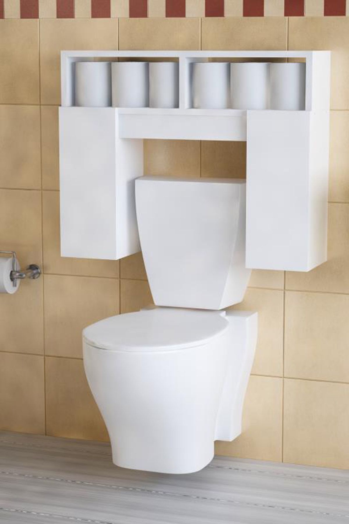 Dekorister Geronimo Klozet Dolabı Banyo Dolabı Beyaz