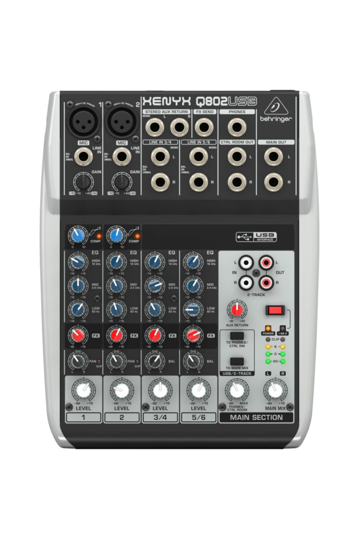 Behringer Q802usb 8-ın 2-bus Mix With Xenyx Mic Pre. & Comp. British Eqs And Usb/audio Interface