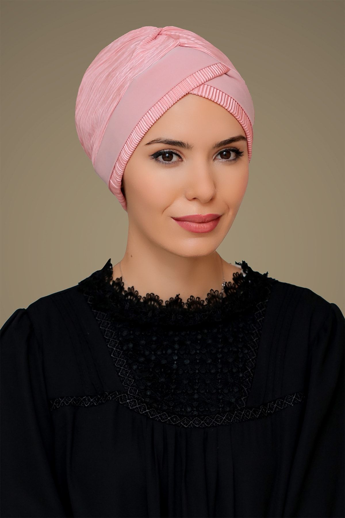 HÜRREM BONE Kadın Somon Piliseli Ikili Çapraz Bone