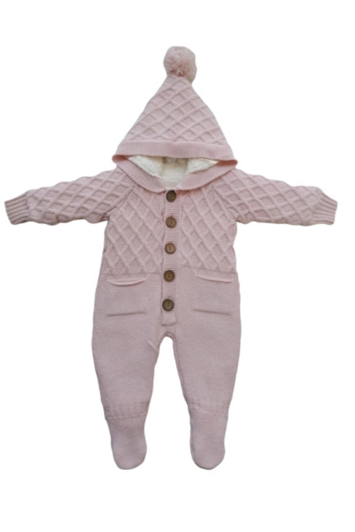 Puppis Baby Kız Bebek Pembe Triko Welsoft Lüx Tulum