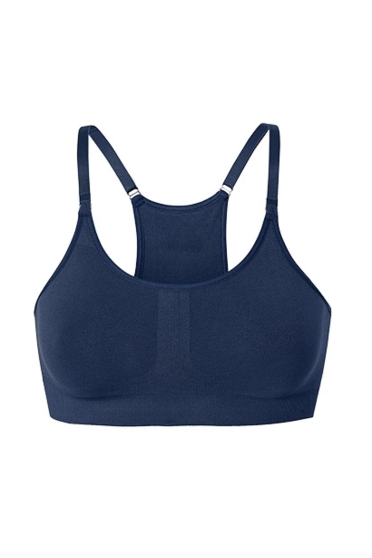 Akdağ Sportswear Kadın Lacivert Toparlayıcı Çift Katlı Sporcu Sütyeni
