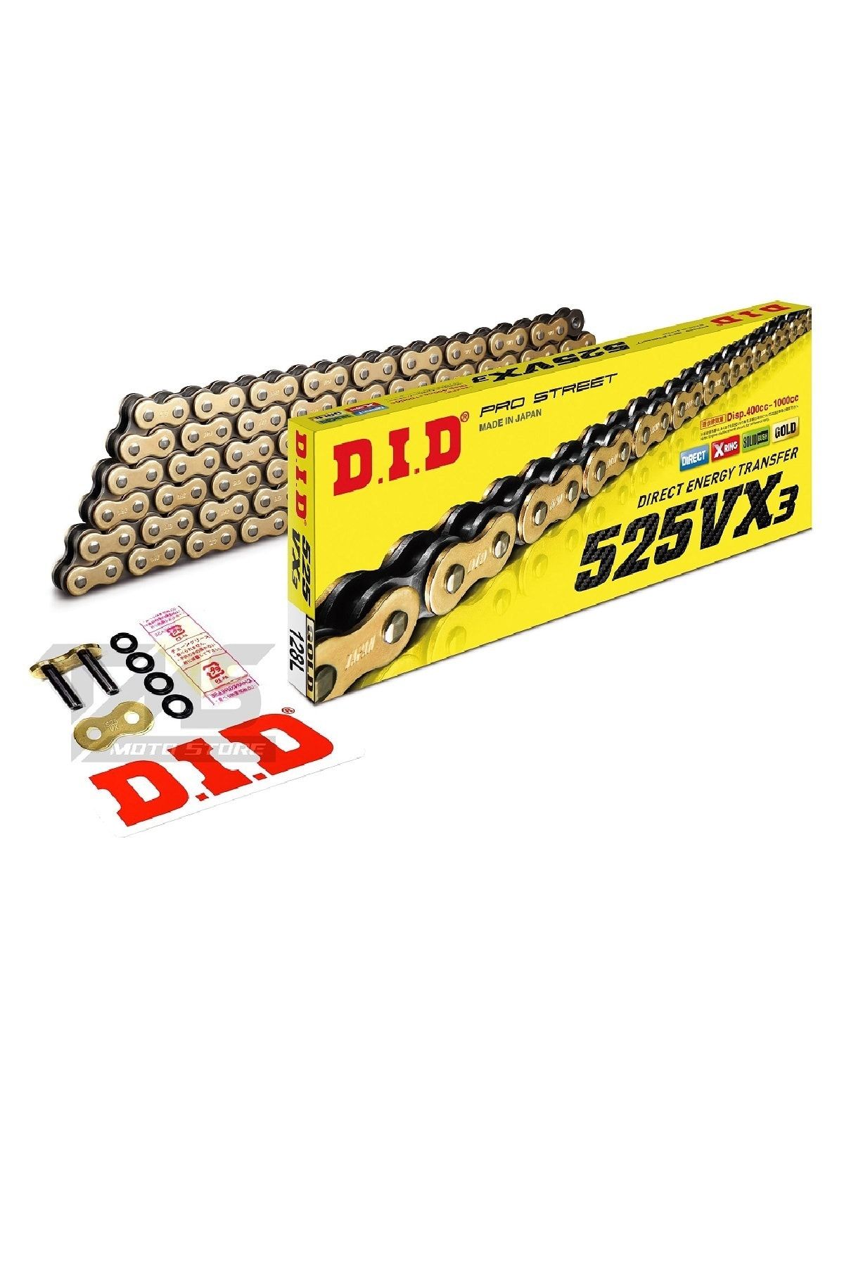 MOTOSPARTAN Dıd 525vx3-110l X-rıngli Gold Zincir