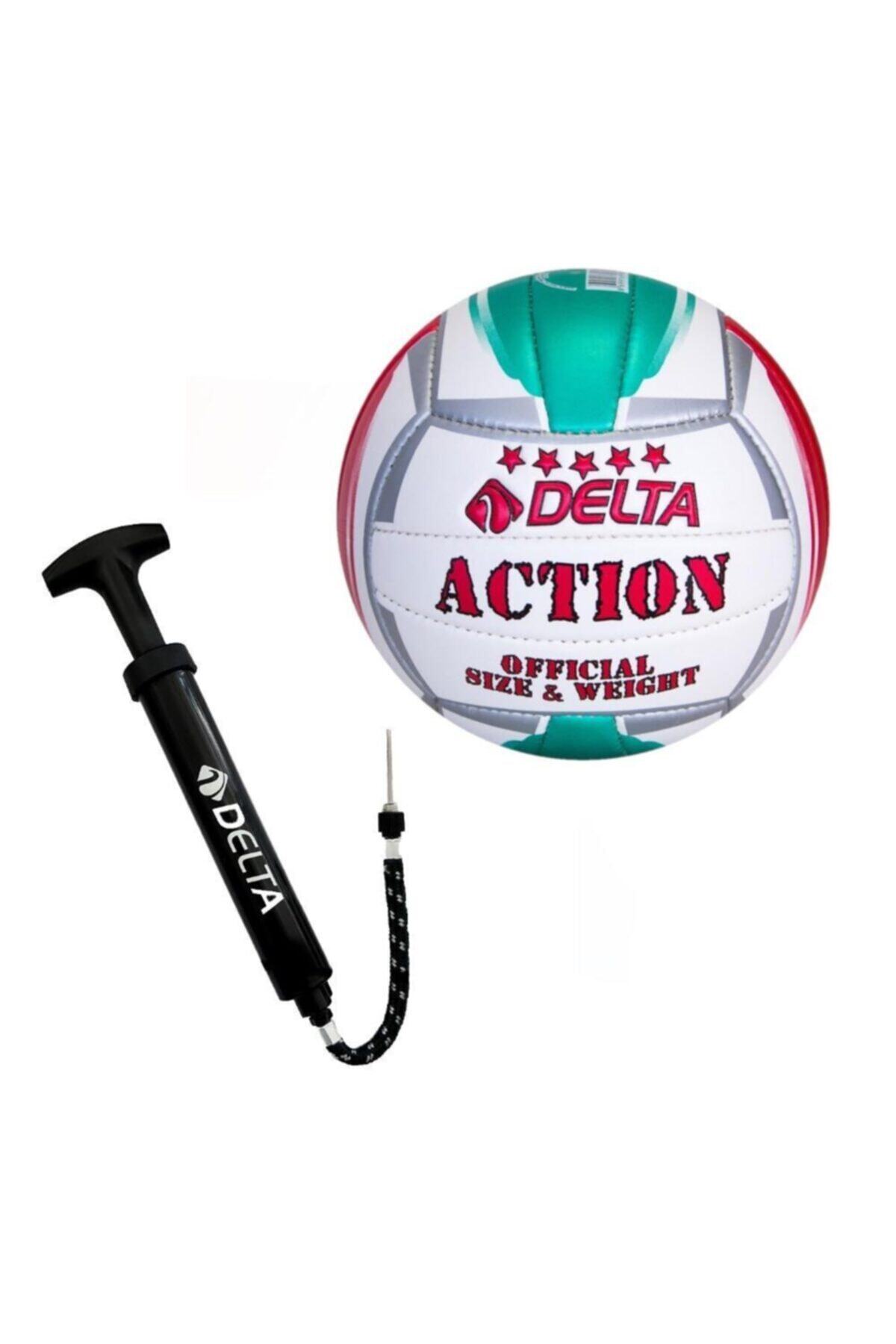 Delta Action El Dikişli 5 Numara Voleybol Topu + Top Pompası