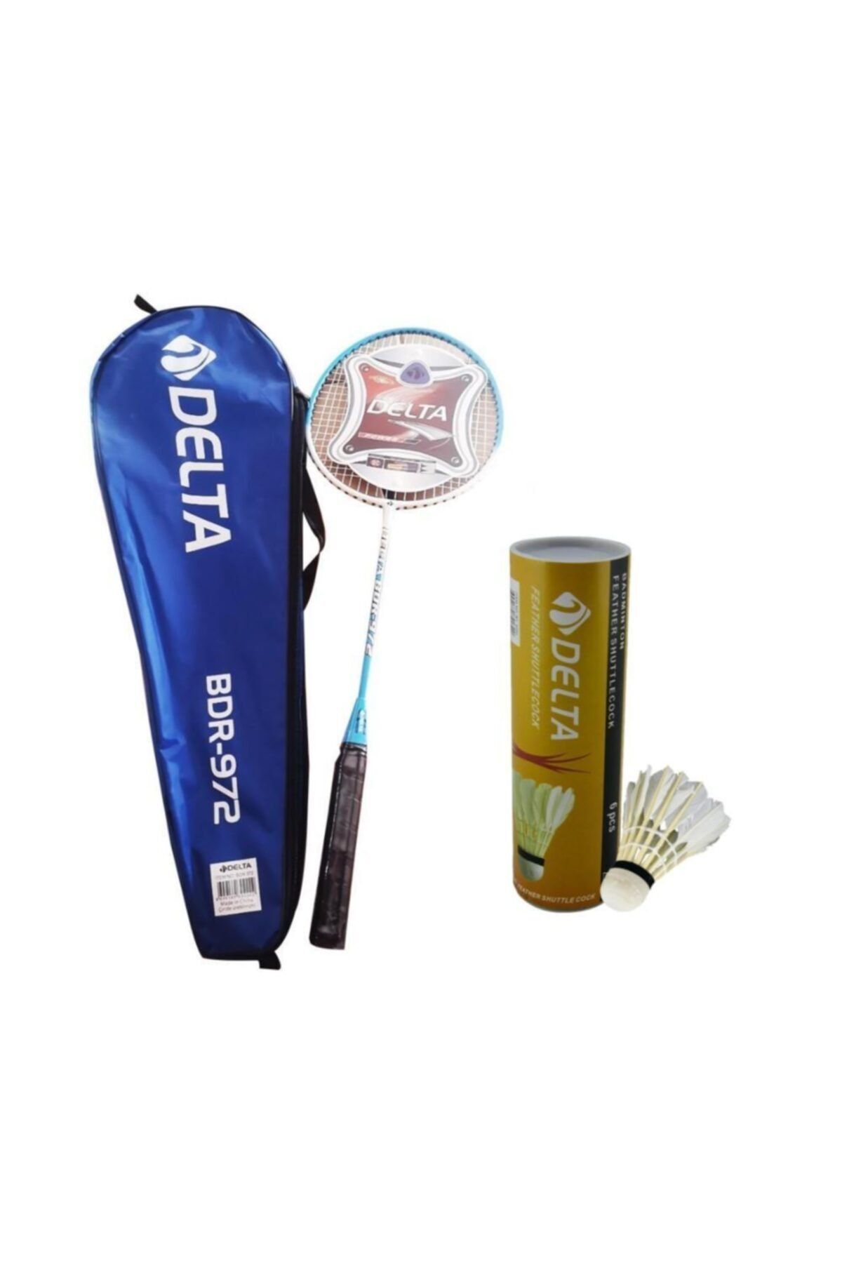 Delta Tek Parça Badminton Raketi 6 Kaz Tüyü Badminton Topu