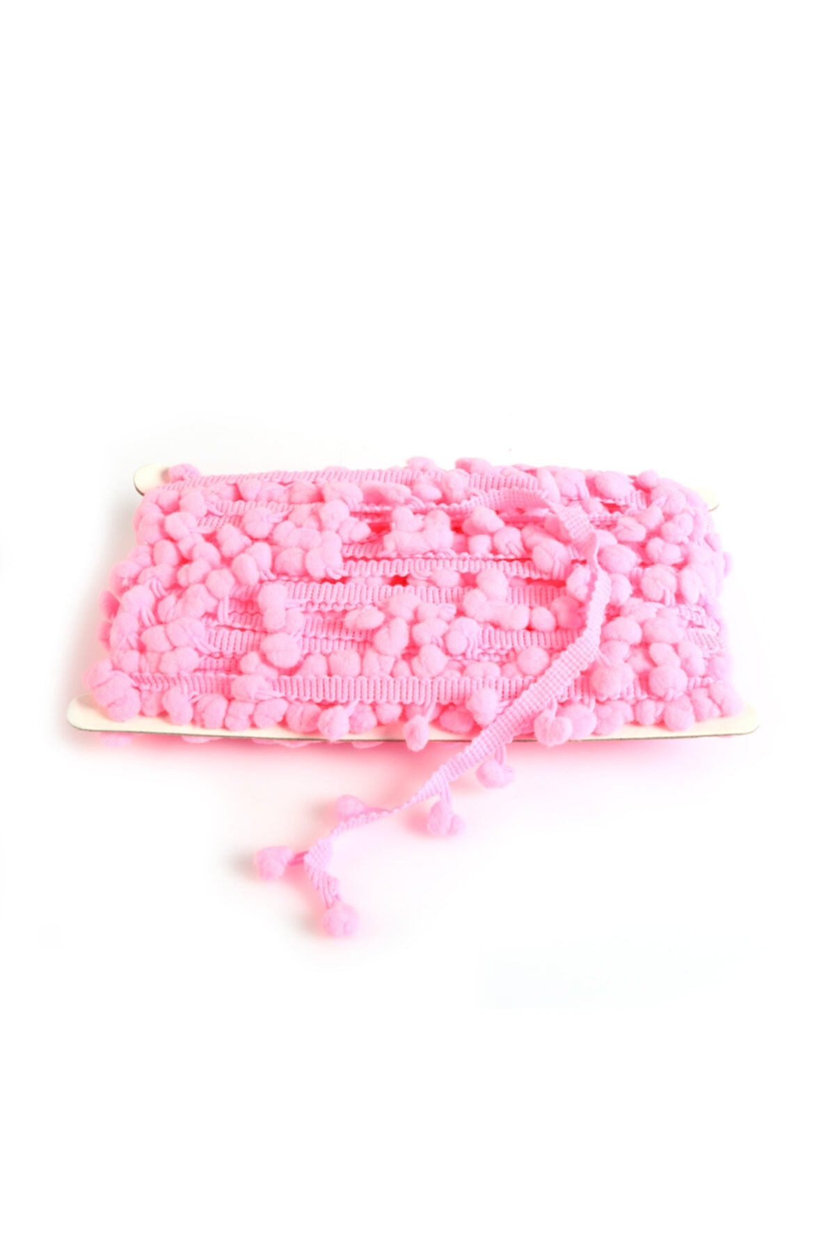 Koza Fermuar Bebe Pembe Şerit Ponpon Kurdele 20 m